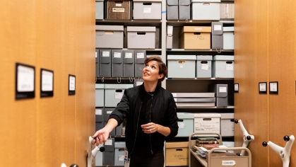 Archives and Preservation - woman in archives room