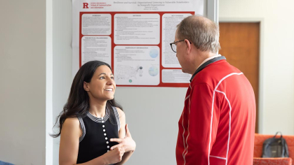 Communication and Media Research - Professor Rick Dool talking with student