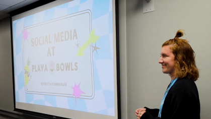 Woman making presentation