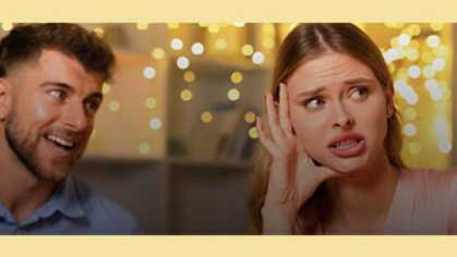 Man and woman having a discussion