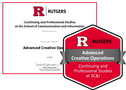 Advanced Creative Operations badge and certificate